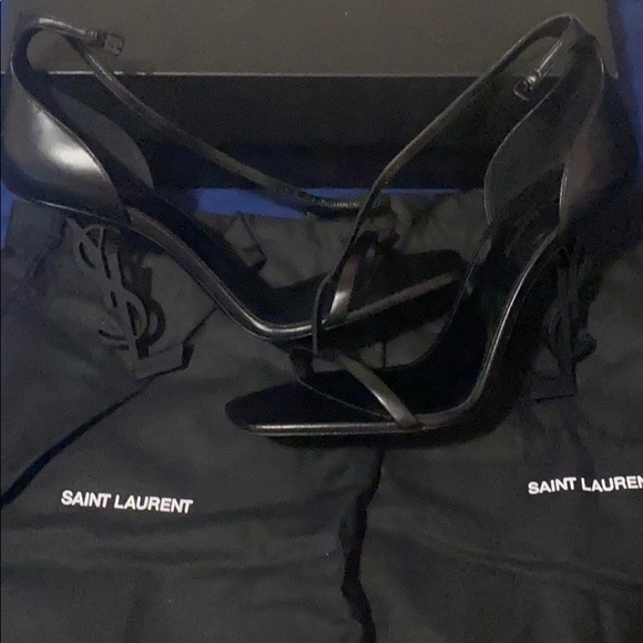 YSL Opyum heel sandals - matte black - Picture 2 of 8